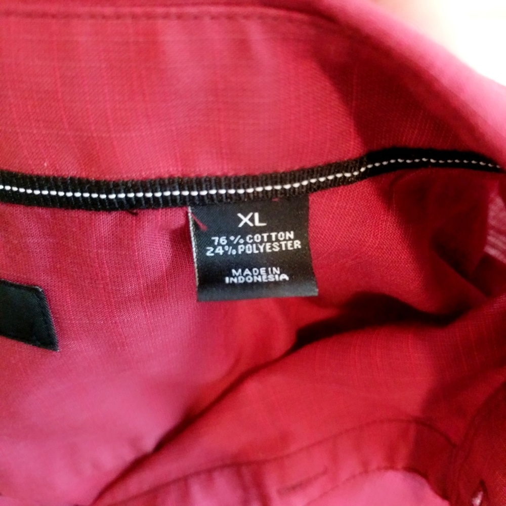 Alfani Casual Button Up Shirt - Red - XL - Picture 6 of 7